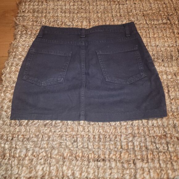 DENIM American Apparel Charcoal Grey Denim mini skirt Small Y2K Hipster - Picture 8 of 16